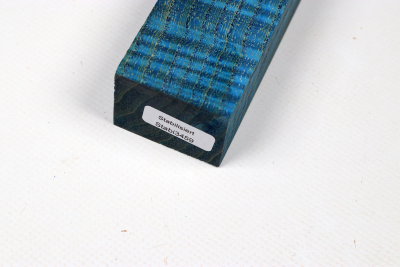 Knife Blank Ash curly blue stabilized - Stabi3459