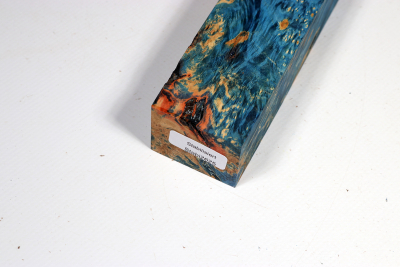 Knife Blank Box Elder Maple Burl blue stabilized - Stabi2625