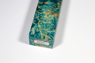 Knife Blank Box Elder Maple Burl blue stabilized - Stabi3214