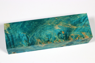 Knife Blank Box Elder Maple Burl blue stabilized - Stabi3288