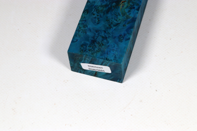 Knife Blank Box Elder Maple Burl blue stabilized - Stabi3685