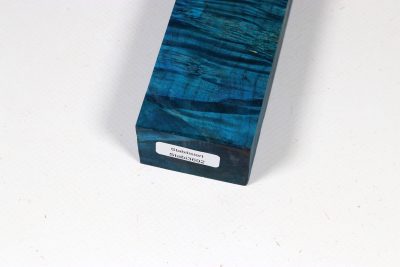 Knife Blank Box Elder Maple Burl blue stabilized - Stabi3692
