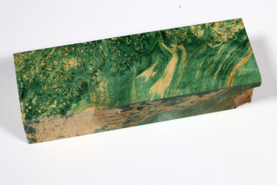 Knife Blank Box Elder Maple Burl green stabilized - Stabi3061