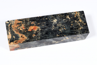 Knife Blank Box Elder Maple Burl black stabilized - Stabi3127