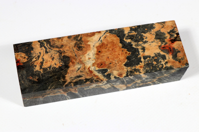 Messergriffblock eschenblättriger Ahorn Maser schwarz stabilisiert - Stabi3137