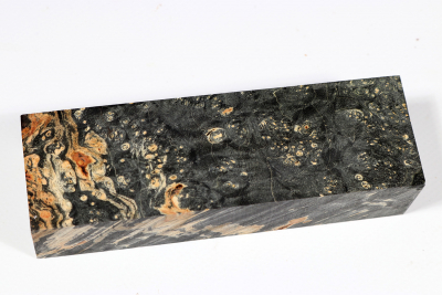 Knife Blank Box Elder Maple Burl black stabilized - Stabi3140