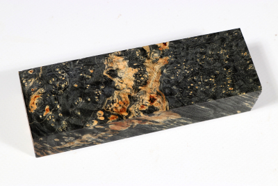 Knife Blank Box Elder Maple Burl black stabilized - Stabi3140