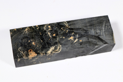 Messergriffblock eschenblättriger Ahorn Maser schwarz stabilisiert - Stabi3159