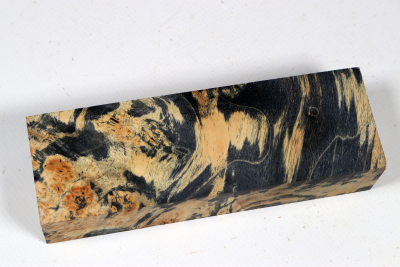Knife Blank Box Elder Maple Burl black stabilized - Stabi3683