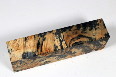 Knife Blank Box Elder Maple Burl black stabilized - Stabi3683