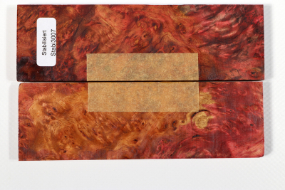 Knife Scales Amboyna Burl red stabilized - Stabi3007