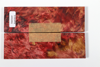 Knife Scales Amboyna Burl red stabilized - Stabi3013