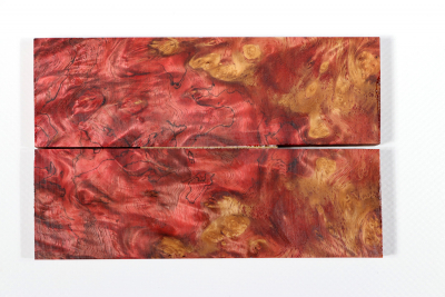 Knife Scales Amboyna Burl red stabilized - Stabi3013
