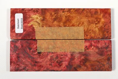 Knife Scales Amboyna Burl red stabilized - Stabi3033