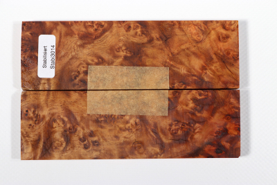 Knife Scales Amboyna Burl stabilized - Stabi3014