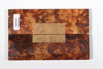 Knife Scales Amboyna Burl stabilized - Stabi3018