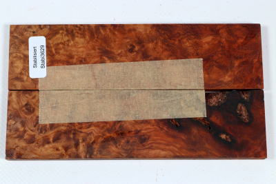 Knife Scales Amboyna Burl stabilized - Stabi3629