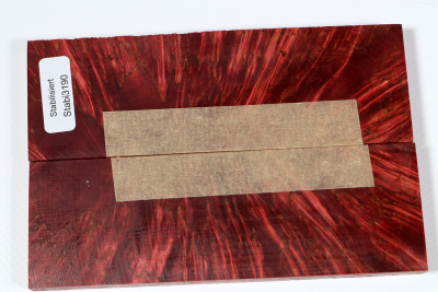 Knife Scales Karelian Masurbirch XCut red stabilized - Stabi3190