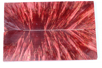 Knife Scales Karelian Masurbirch XCut red stabilized - Stabi3190