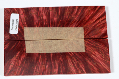 Knife Scales Karelian Masurbirch XCut red stabilized - Stabi3199