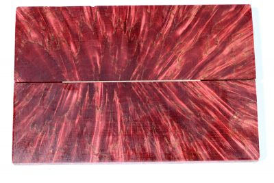 Knife Scales Karelian Masurbirch XCut red stabilized - Stabi3199