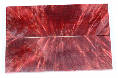 Knife Scales Karelian Masurbirch XCut red stabilized - Stabi3267