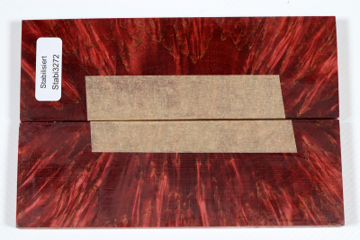 Knife Scales Karelian Masurbirch XCut red stabilized - Stabi3272