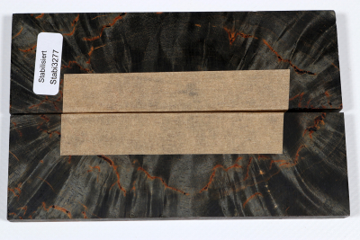 Knife Scales Karelian Masurbirch XCut black stabilized - Stabi3277