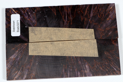 Messergriffschalen Karelische Maserbirke XCut violett stabilisiert - Stabi3271