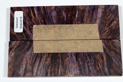 Knife Scales Karelian Masurbirch XCut purple stabilized - Stabi3278