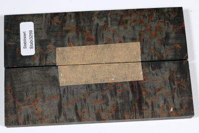 Knife Scales Karelian Masurbirch black stabilized - Stabi3259