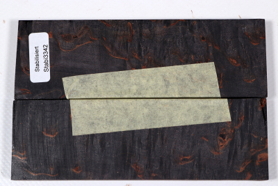 Knife Scales Karelian Masurbirch black stabilized - Stabi3342