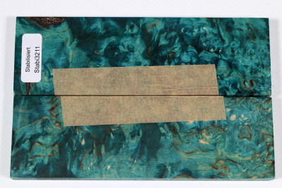 Knife Scales Karelian Masurbirch turquoise stabilized - Stabi3211