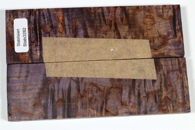 Messergriffschalen Karelische Maserbirke violett stabilisiert - Stabi3282