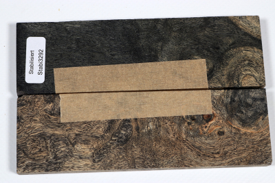 Messergriffschalen Pappel Maser schwarz stabilisiert - Stabi3292