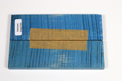 Knife Scales Curly Maple blue stabilized - Stabi2764