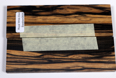 Knife Scales Royal white Ebony - Sweben0666