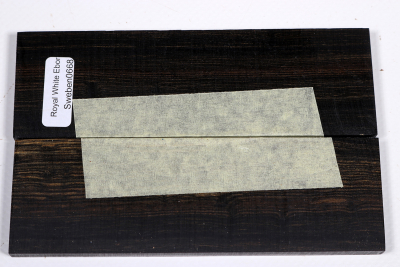 Knife Scales Royal white Ebony - Sweben0668