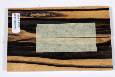 Knife Scales Royal white Ebony - Sweben0672