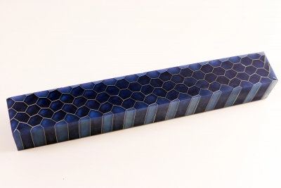 Pen Blank Aluminum Honeycomb Blue - large