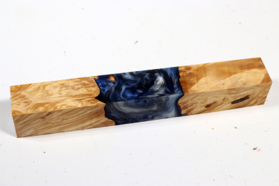 Pen Blank Hybridwood Box Elder Maple Burl stabilized - HybrWo3791