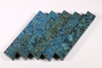 Pen Blank Karelische Maserbirke blau stabilisiert gross