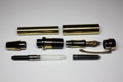 Gentleman Fountain Pen Kit Titanium gold / black chrome