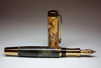 Gentleman Fountain Pen Kit Titanium gold / black chrome