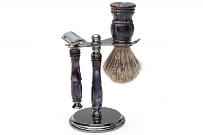 Stand for Razor and Shaving Brush - Gun Metal