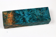 Knife Blank Amboyna Burl blue st...